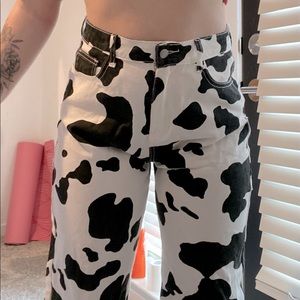 Cow Print High Wasted Jeans